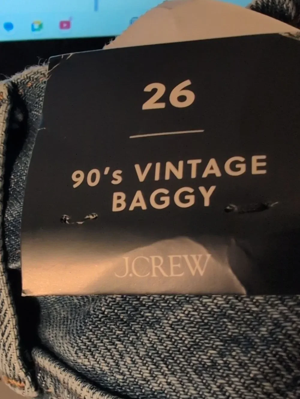 NWT J. Crew 90s Vintage Baggy Jeans Blue Size 26